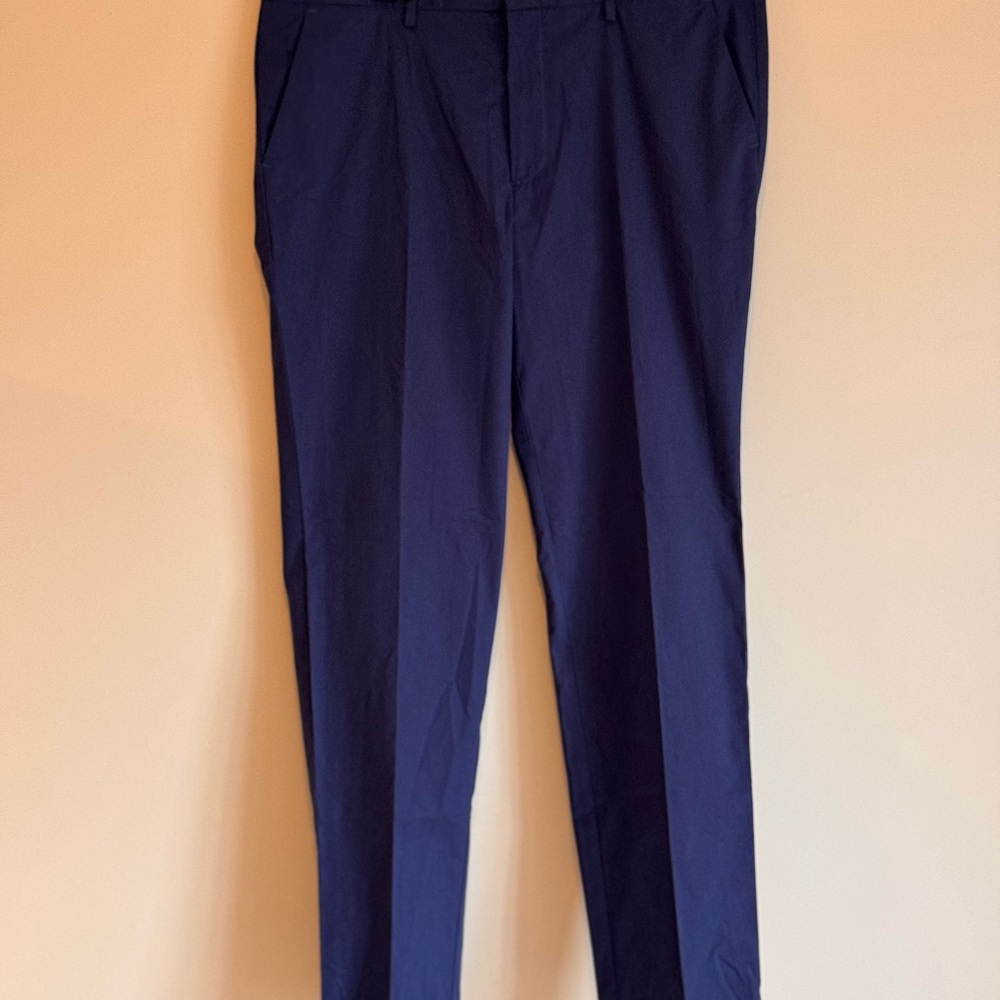 Hugo Boss Blue Dress Pants Classic Straight-Leg